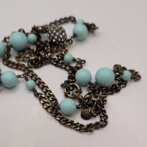 J. Crew Blue and Gold Beaded Necklace - Picture 4 of 6